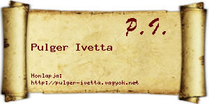 Pulger Ivetta névjegykártya
